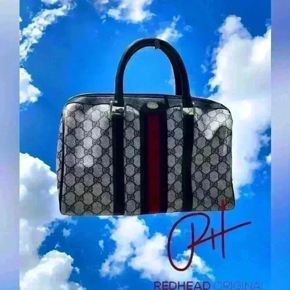 Gucci Vintage Web Guccissima Canvas Boston Bag